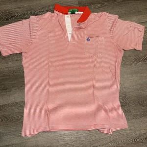 Vintage Munsingwear Grand Slam Shirt Mens Large red Striped Polo Penguin